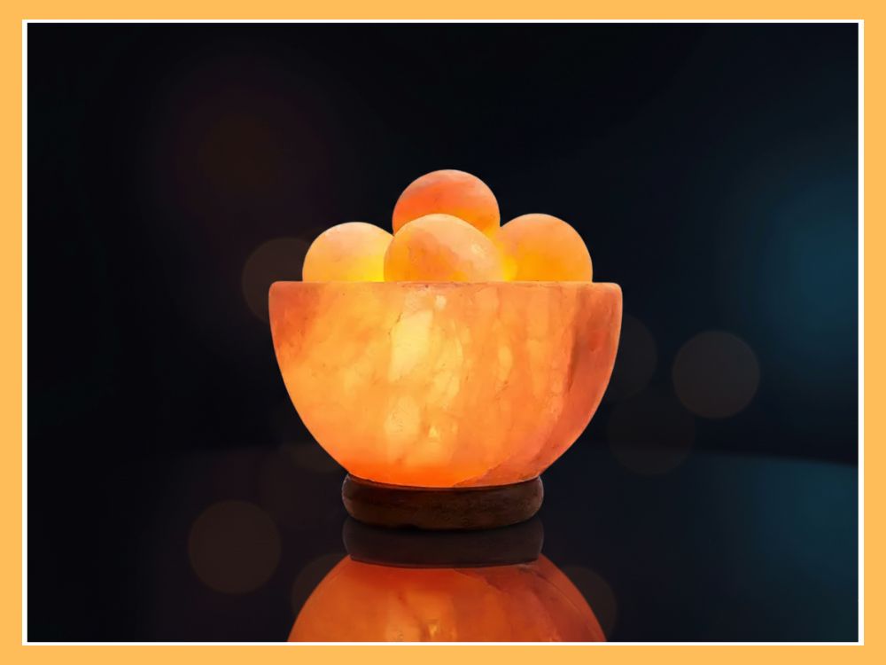 Natural Himalayan Salt Lamp with Massage Balls