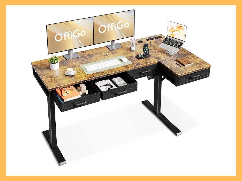 OffiGo 63 Inch L Shaped Electric Standing Desk