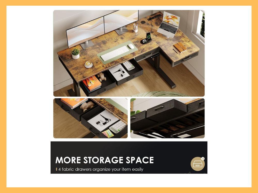 OffiGo 63 Inch L Shaped Electric Standing Desk