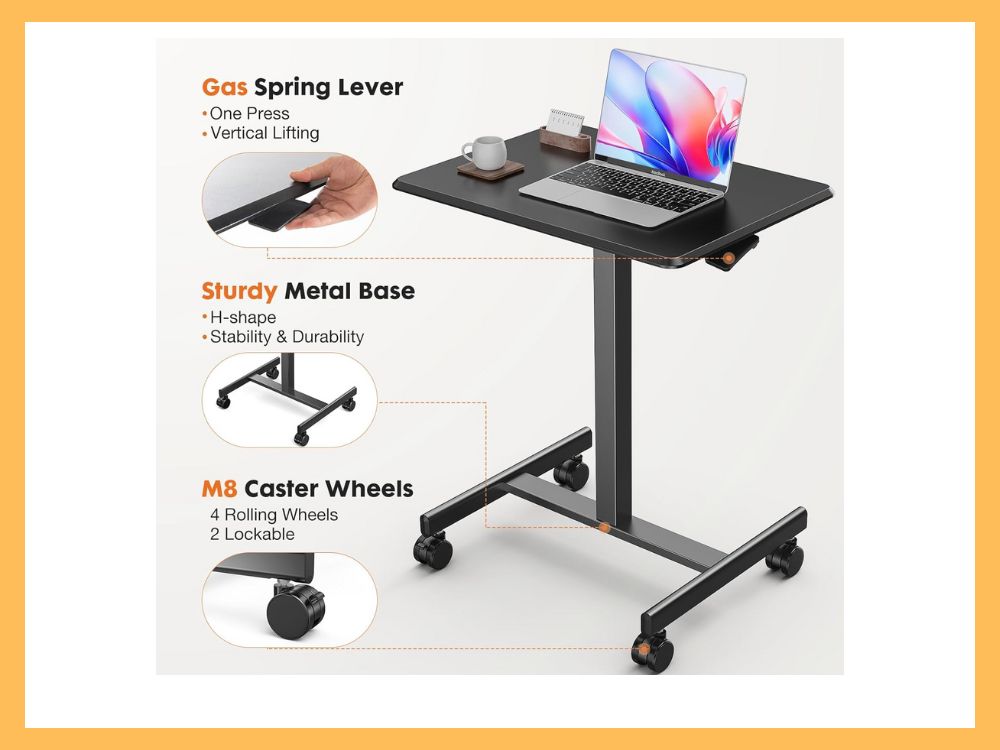 Sweetcrispy Mobile Small Standing Desk