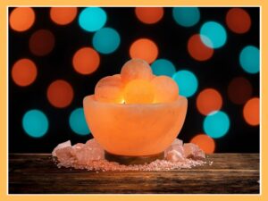 Spantik Fire Bowl Salt Lamp with 6 Massage Balls
