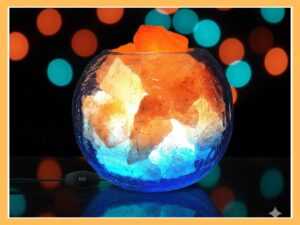USB Himalayan Salt Lamp (Ice-Crack Bowl) – Blue