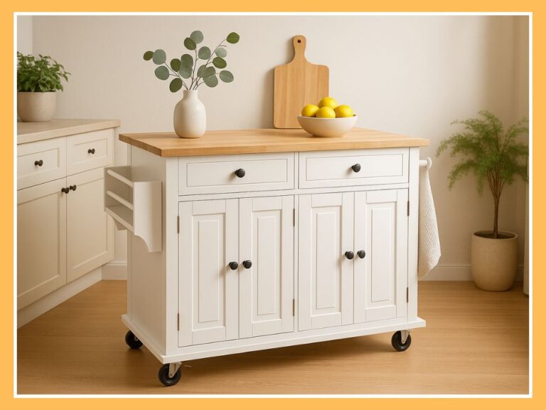 VEVOR Rolling Kitchen Island Cart with Wood Top 5 VEVOR Rolling Kitchen Island Cart with Wood Top