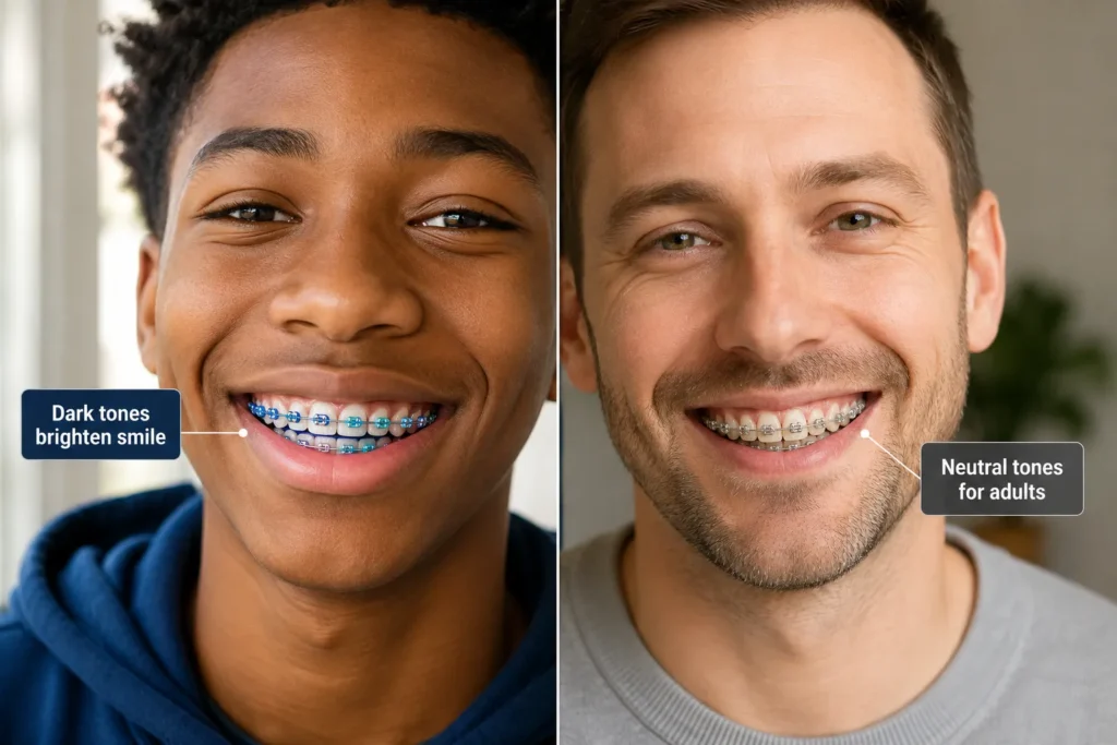 What Are the Best Colors for Braces? A Complete Guide for 2026 4 Braces Colors for Dark Skin Tone
